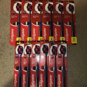 Colgate Optic White Charcoal Toothbrush Lot 12 Total Soft Bristle New Unopened